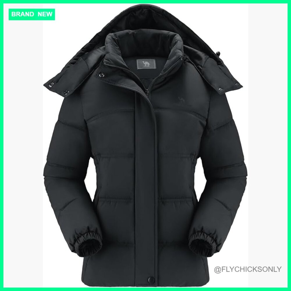Polyester Waterproof Puffer Jacket with Removable… - image 1